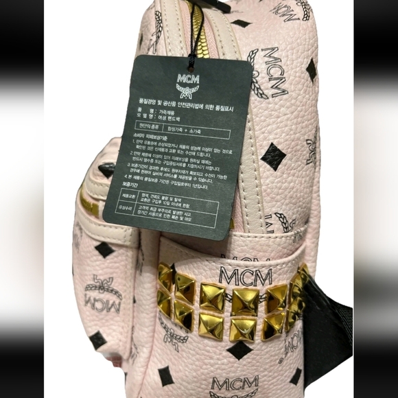 MCM Blush Backpack with Gold Details main image 7